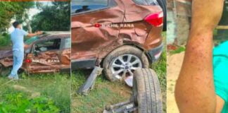 Driver for Ford EcoSport which rolled 8 times shows the only minor injury he suffered from.