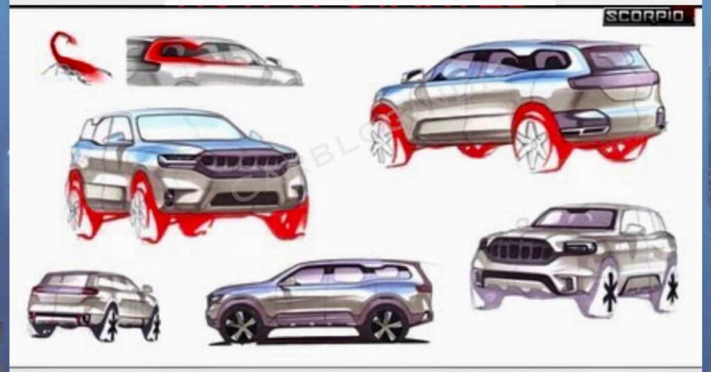 mahindra scorpio n design sketches