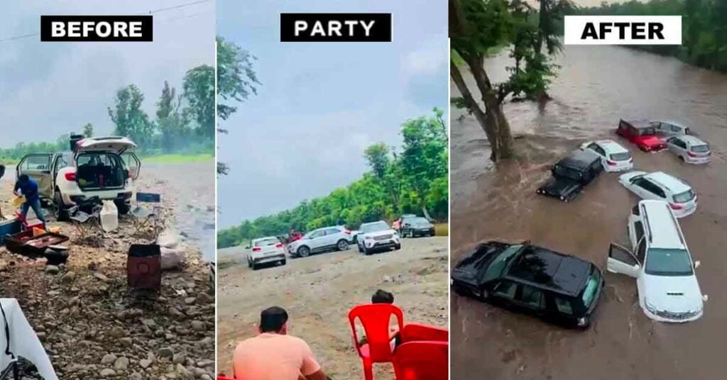 Fortuner, Thar and others were swept away by flash floods