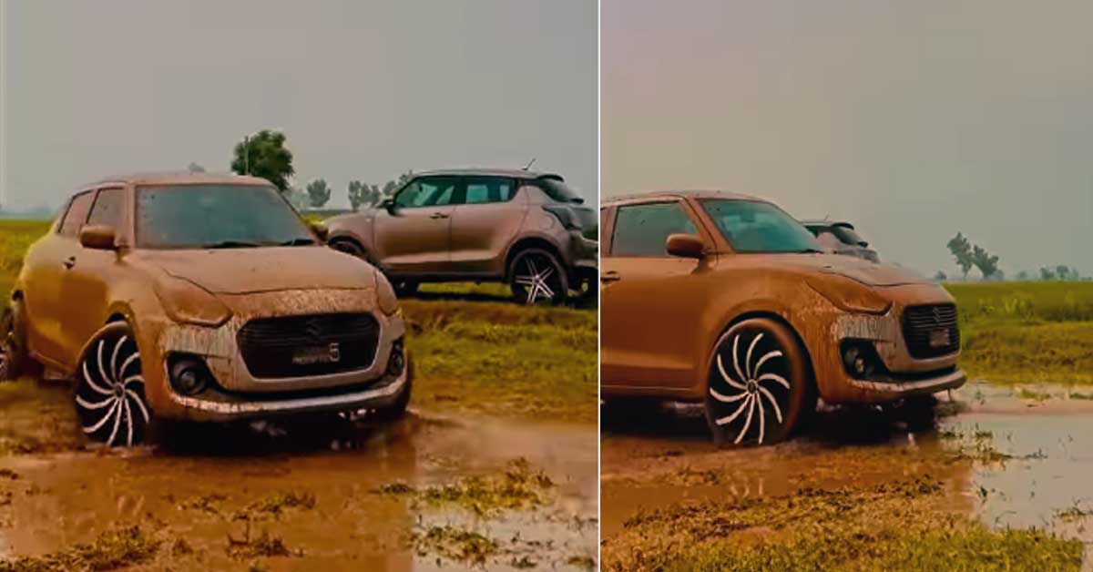 maruti swift 22-inch alloy wheels off-roading