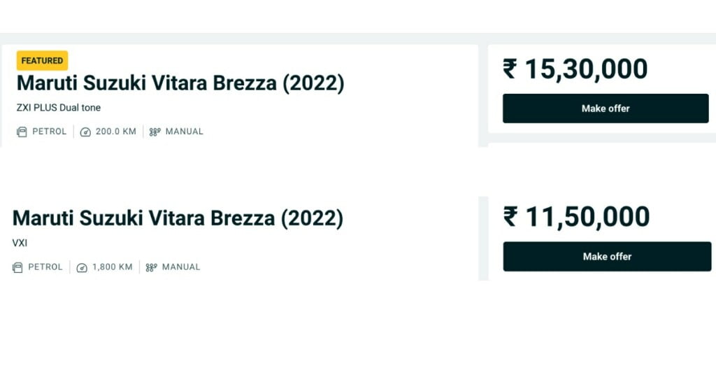 Olx Offers for New Maruti Brezza