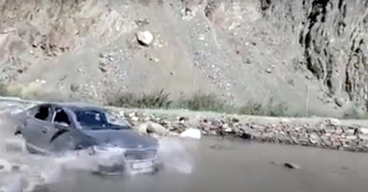 skoda slavia water-wading ladakh