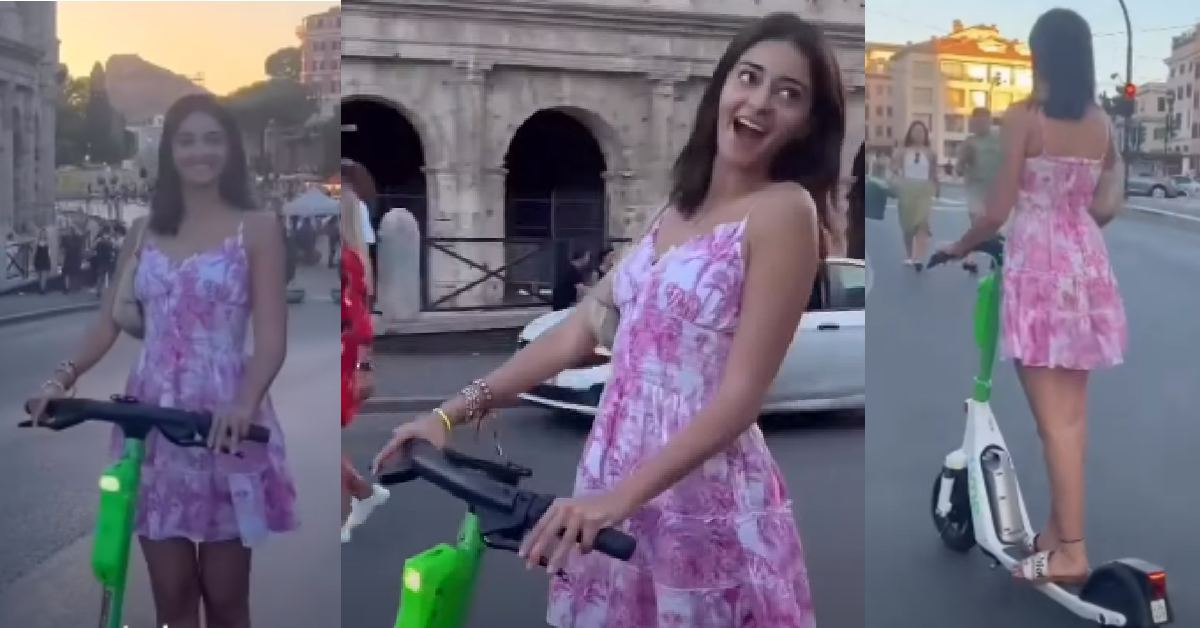 Ananya Pandey Rides Electric Scooter in Italy