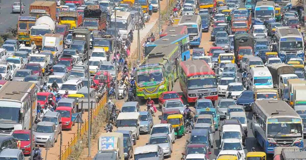 bangalore traffic jam hebbal flyover