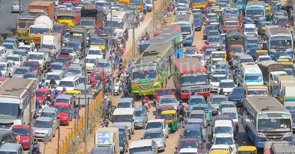 bangalore traffic jam hebbal flyover