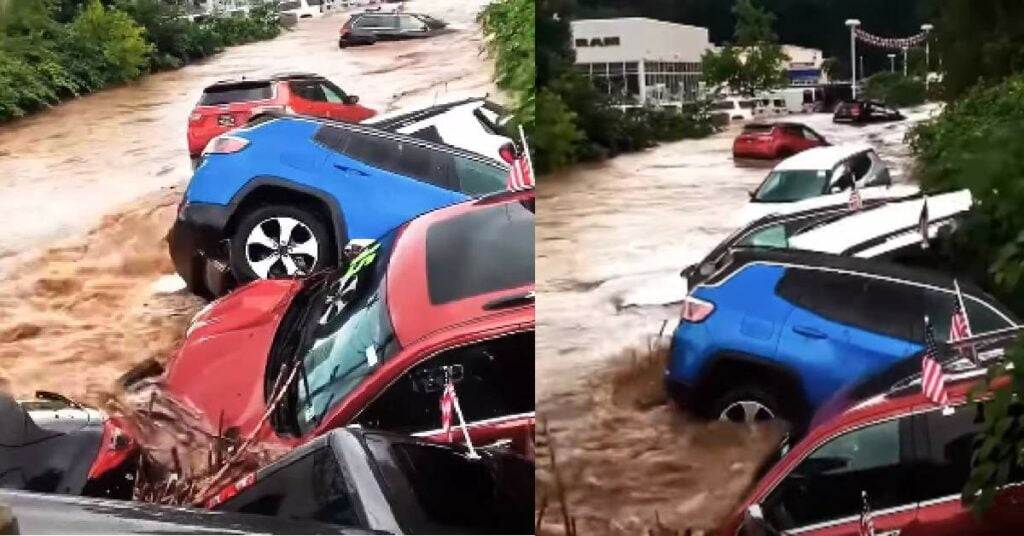 Jeep Compass and other cars in Hurricane Ian