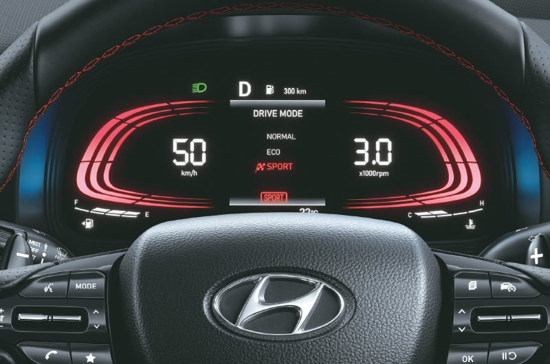 hyundai venue n line instrument console sports mode