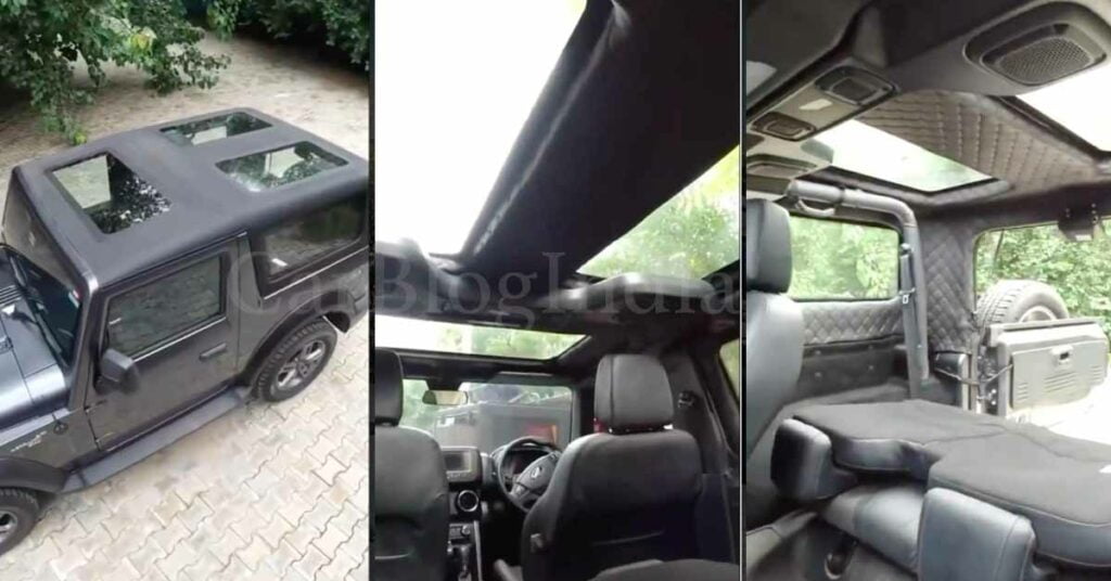 mahindra thar triple sunroof setup