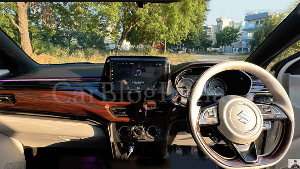 Maruti Brezza with creme interior and wood trim