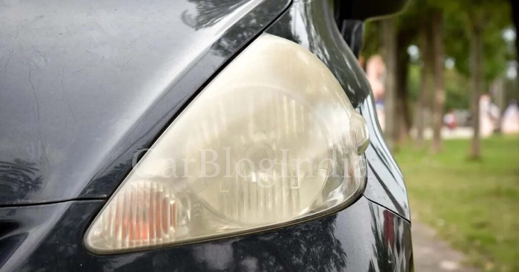 old yellow headlamps before after