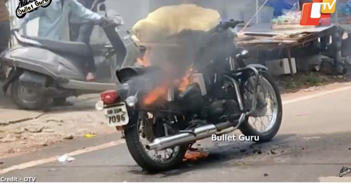 Royal Enfield Bullet 350 on Fire