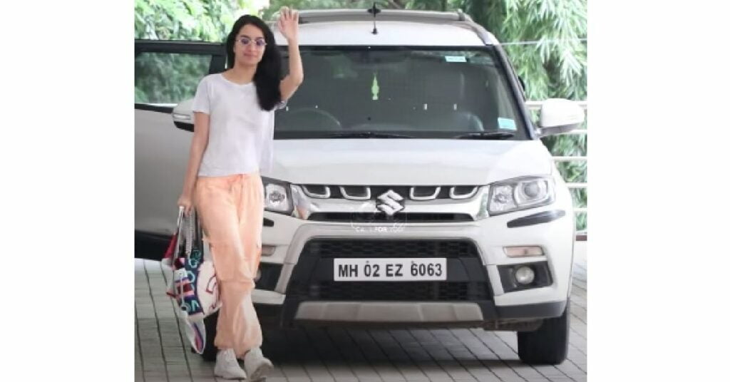 Shraddha Kapoor with Her Maruti Brezza