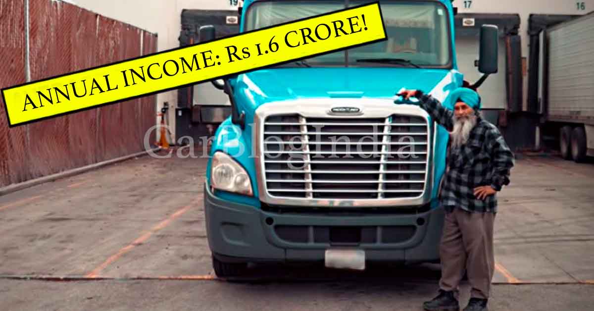 Sikh North Indian truck driver reveals how much big riggers like him make in a year.