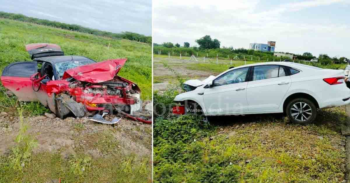 Skoda Slavia involved in an accident with Toyota Etios (4-star NCAP).