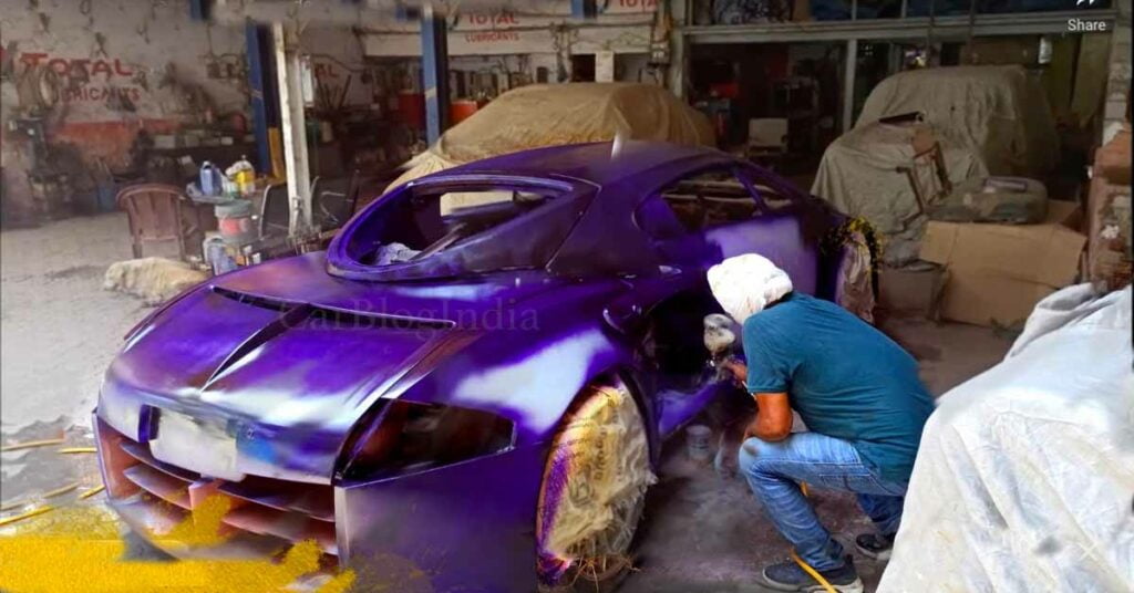 Taarzan the Wonder Car Receiving the Fresh Coat of Pant