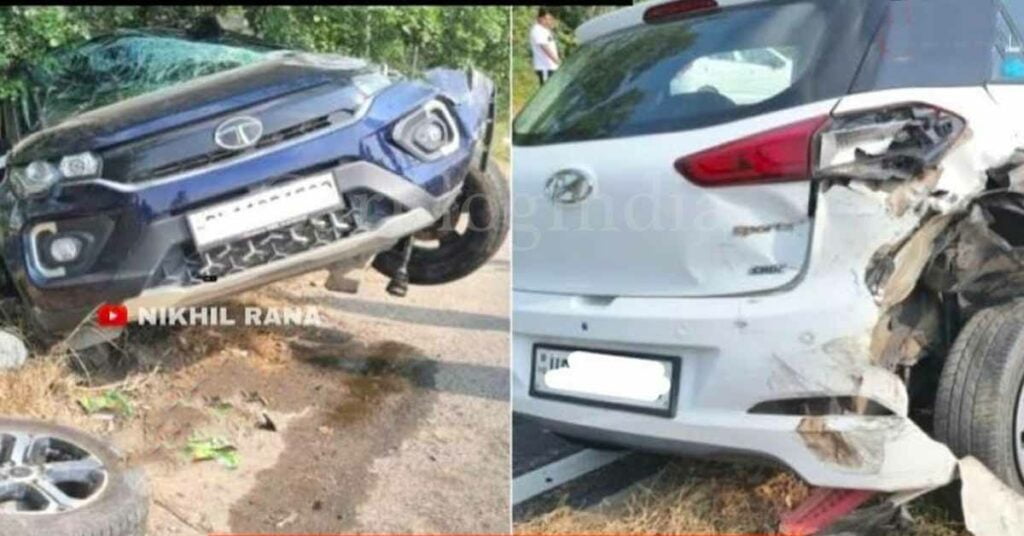 tata nexon vs hyundai elite i20 accident