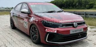 Race-spec VW Virtus GT Cup Car Front Three Quarters