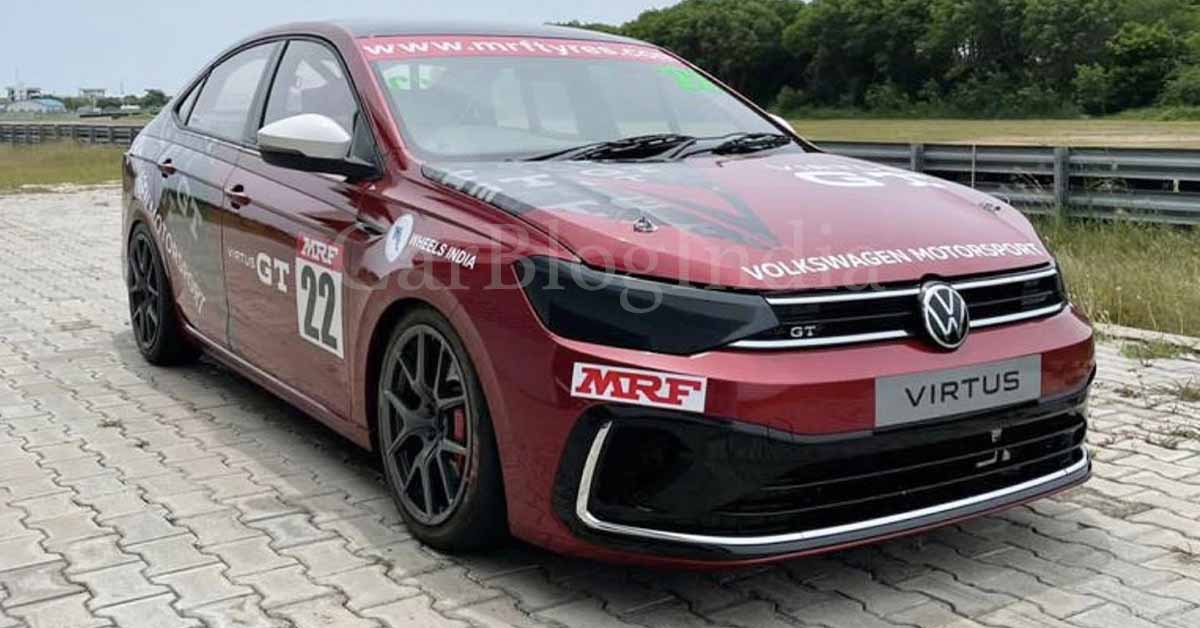 Race-spec VW Virtus GT Cup Car Front Three Quarters