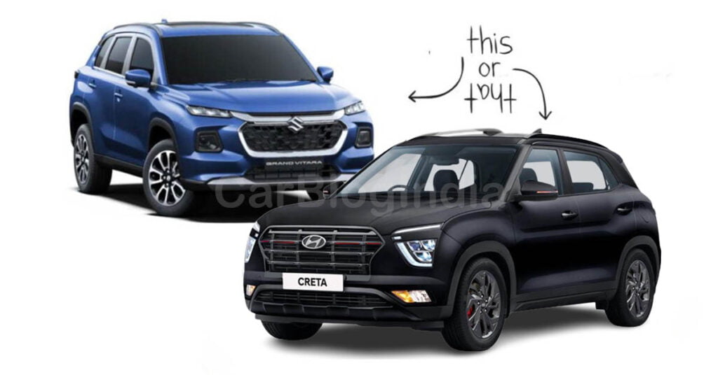 2022 maruti grand vitara vs hyundai creta comaprison