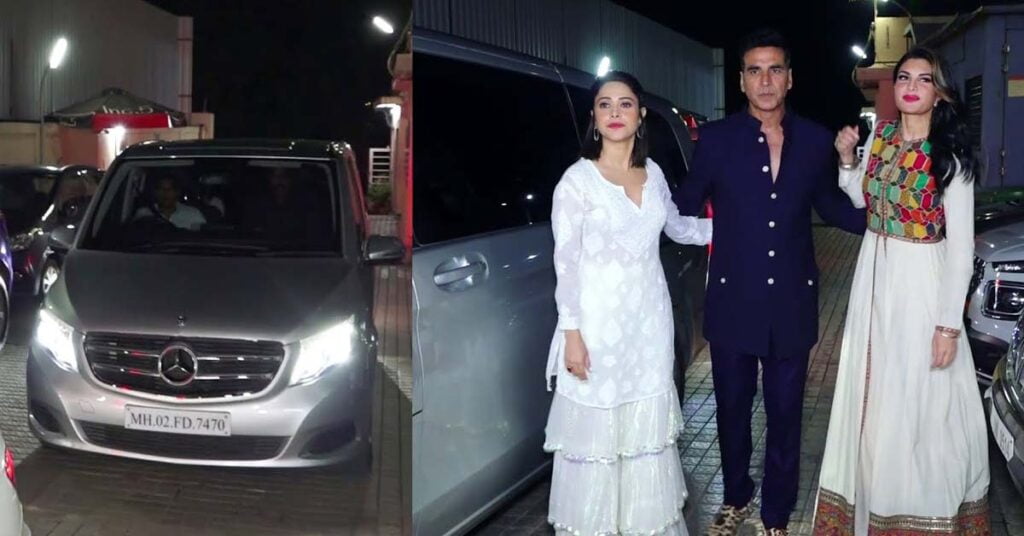 Akshay, Nushrratt, Jacqueline Spotted in a Mercedes V-Class