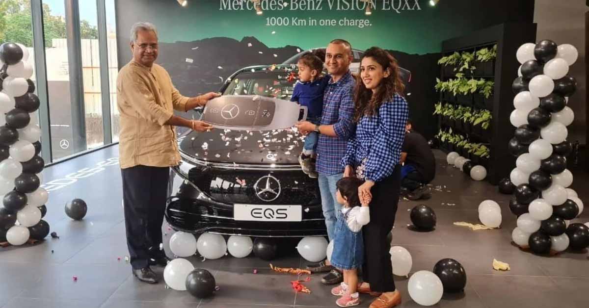 Gujarati Doctor Couple with India's First Mercedes EQS580 4MATIC EV