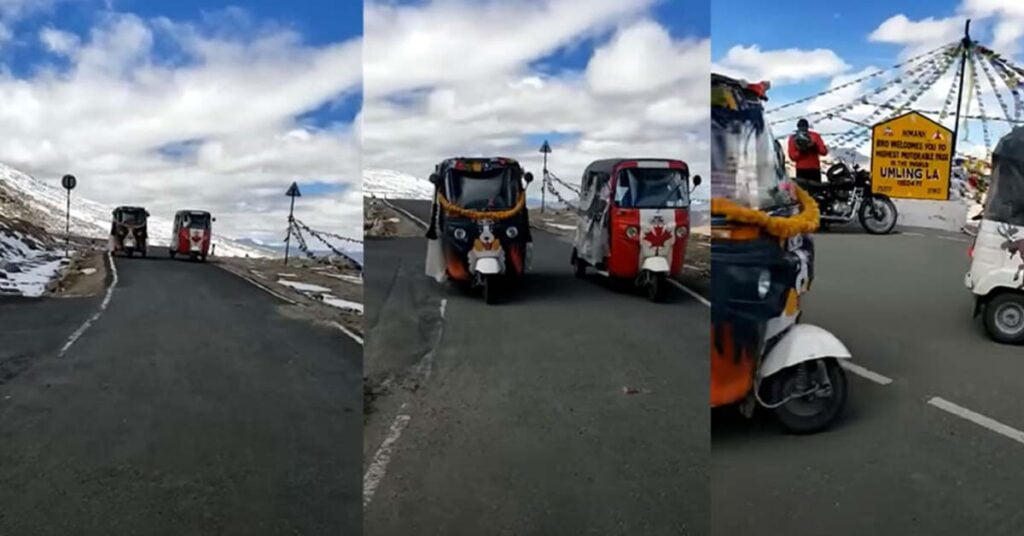 Swiss and Canadian Teams in Autorickshaws Reach World's Highest Motorable Road