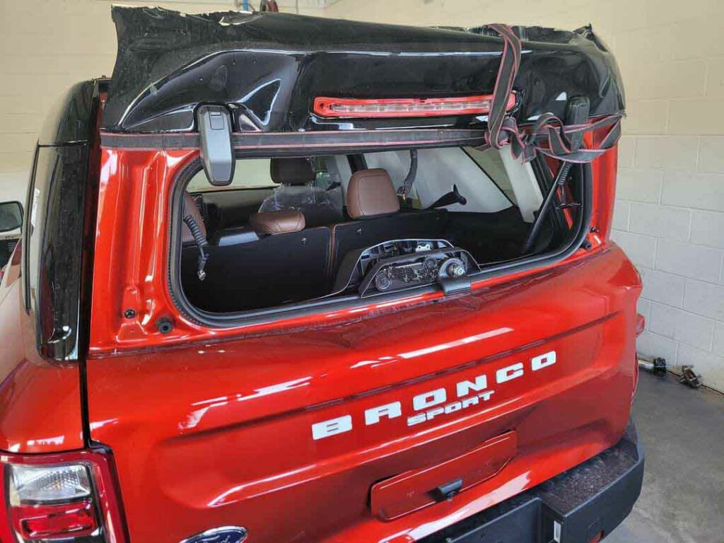 Damaged Ford Bronco Delivered to a Customer in Kentucky.