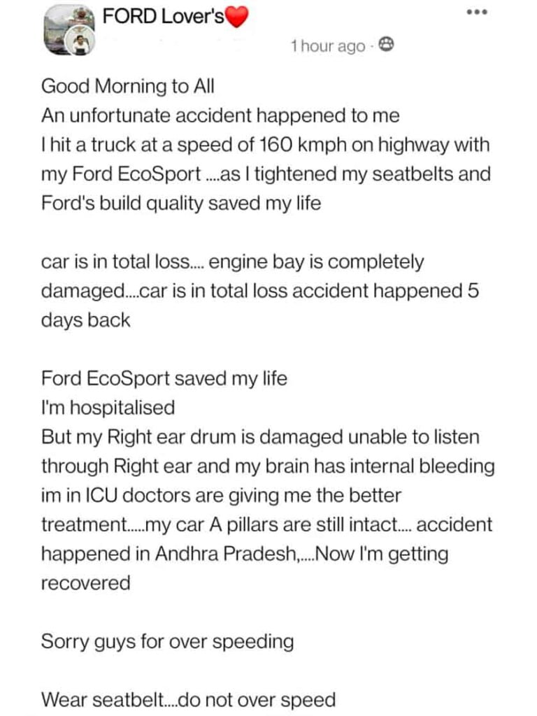 ford ecosport accident