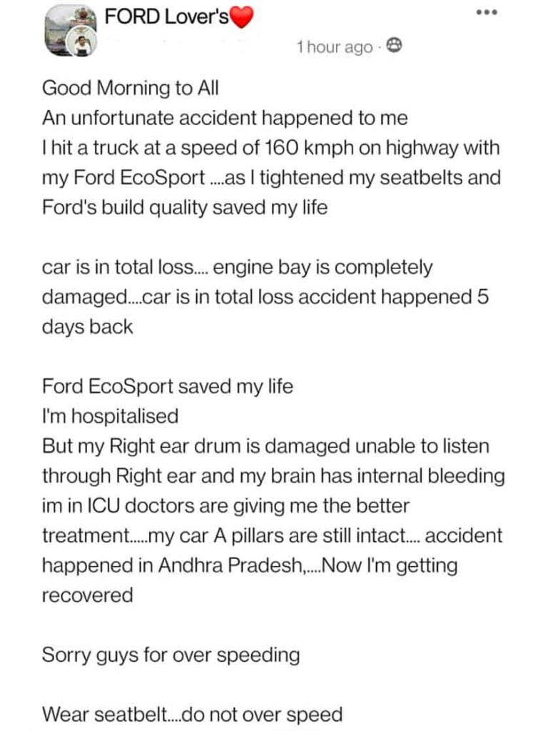 ford ecosport accident