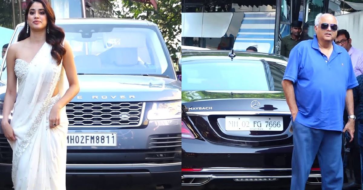 Janhvi and Boney Kapoor Spotted in Range Rover Vogue and Mercedes Maybach S560