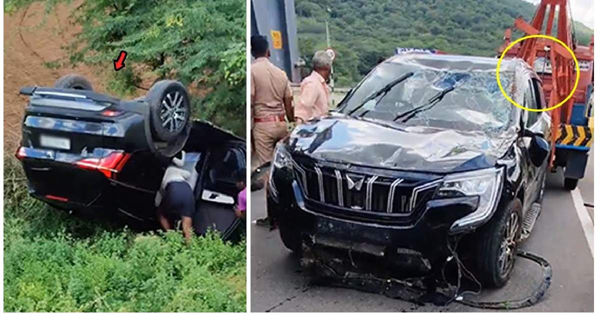 Mahindra XUV700 Crashes Keeping the Passengers Safe