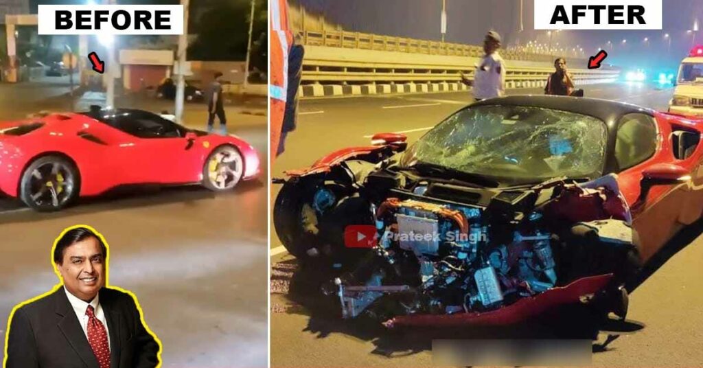 Ferrari SF90 Stradale Crashes in Mumbai