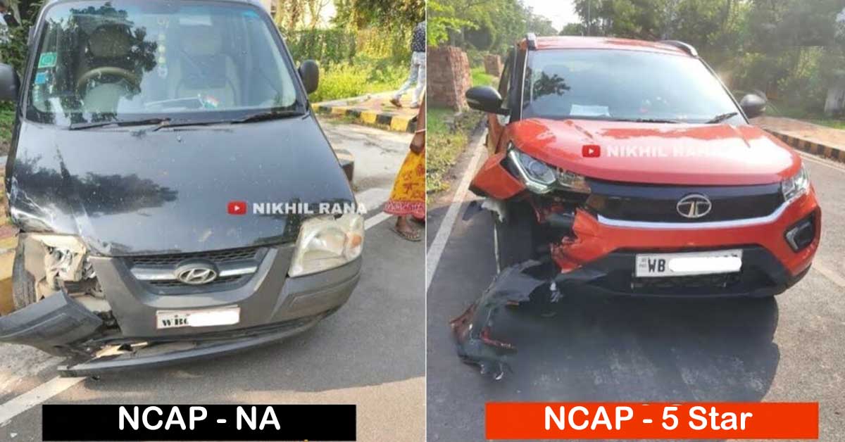 Old Hyundai Santro vs Tata Nexon Accident