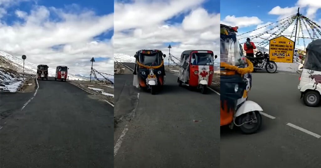 Swiss and Canadian Teams Create World Record in Autorickshaws - Reach World's Highest Motorable Road