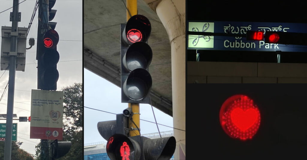 Bengaluru Red Lights Replaced With Heart Symbols