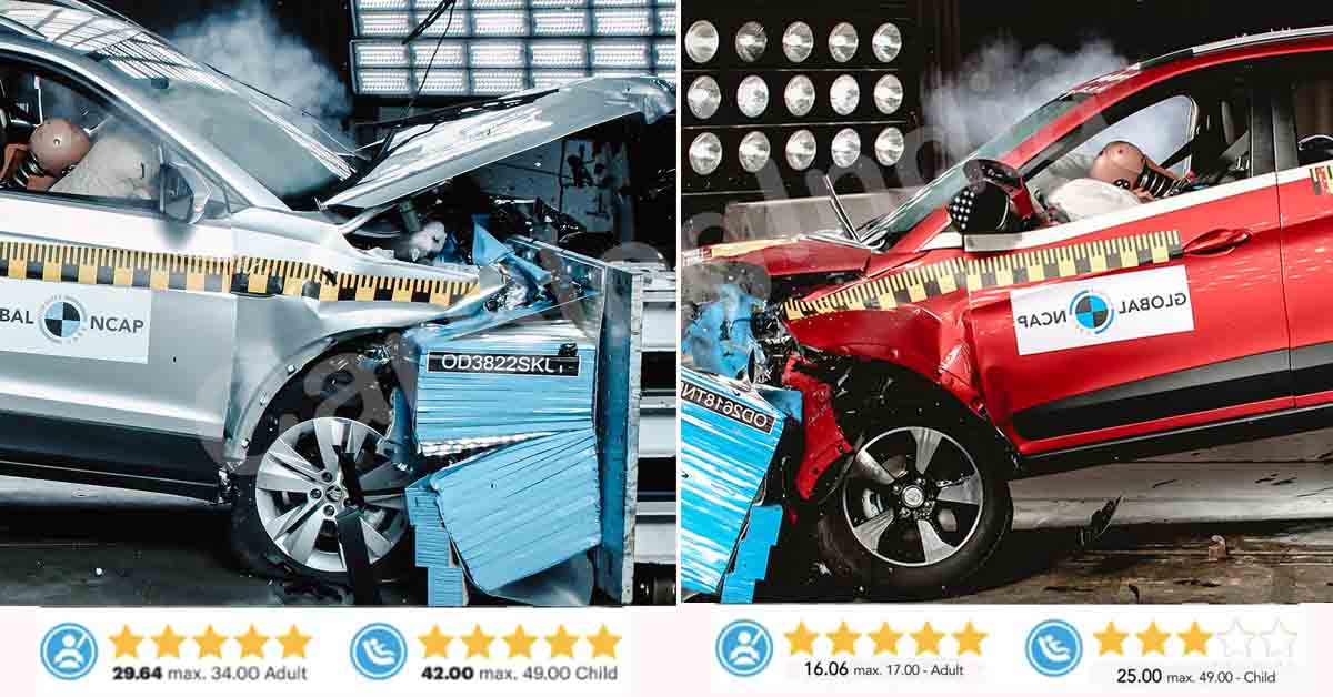 skoda kushaq vs tata nexon ncap safety rating