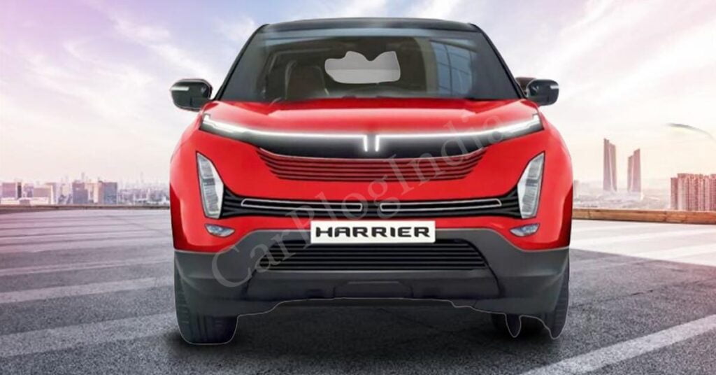 Tata Harrier Facelift Front Rendering