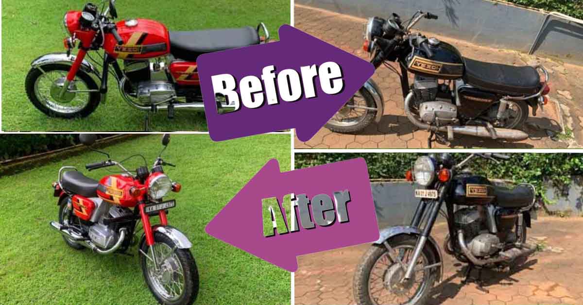 Yezdi Roadking before-after