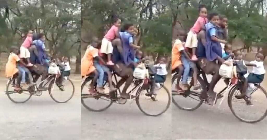 9 Children Seen Riding Bicycle