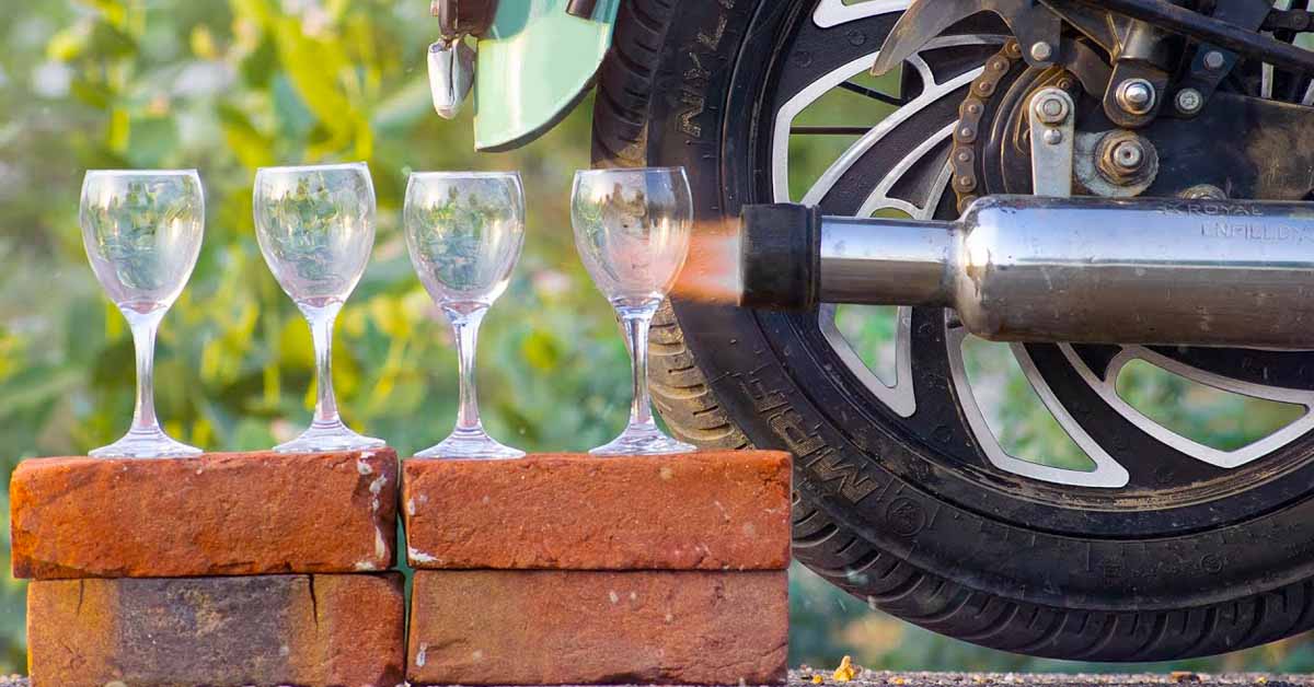 Royal Enfield Bullet vs Wine Glasses