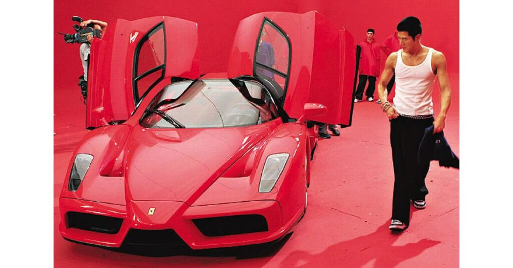 Aaron Kwok with his Ferrari Enzo