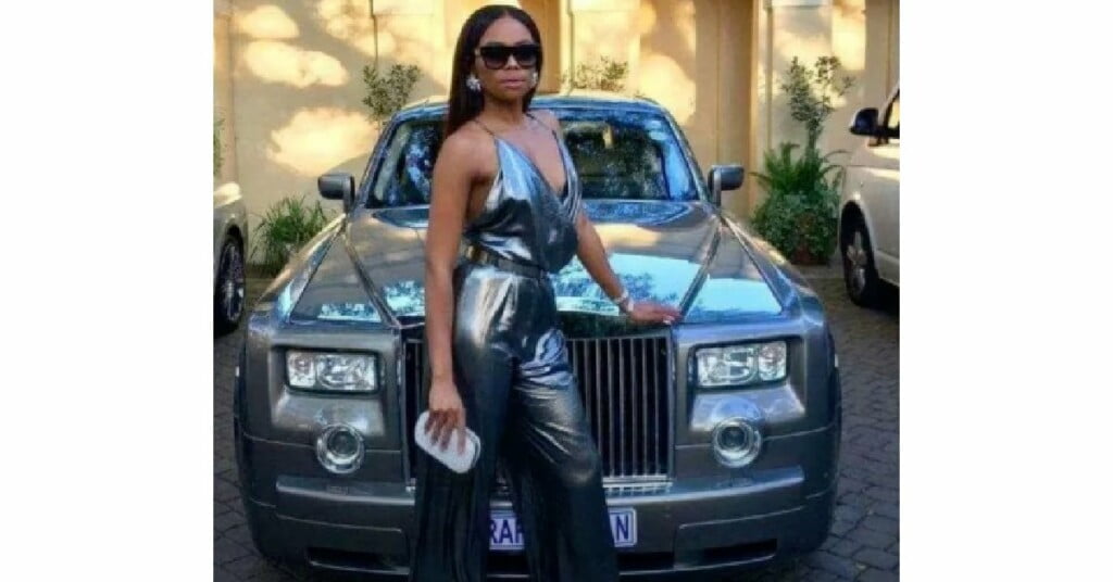 Bonang Matheba with her Rolls Royce Ghost