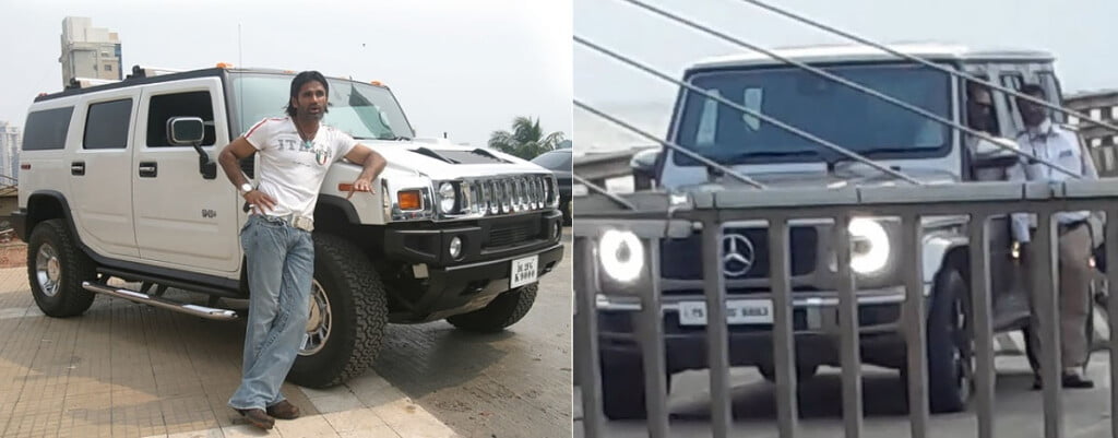 Suniel Shetty with his Hummer H2 and Mercedes G350d
