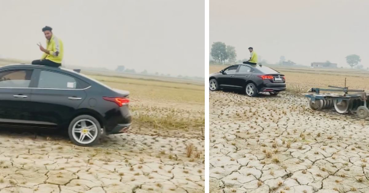 Hyundai Verna Used to Plough Field