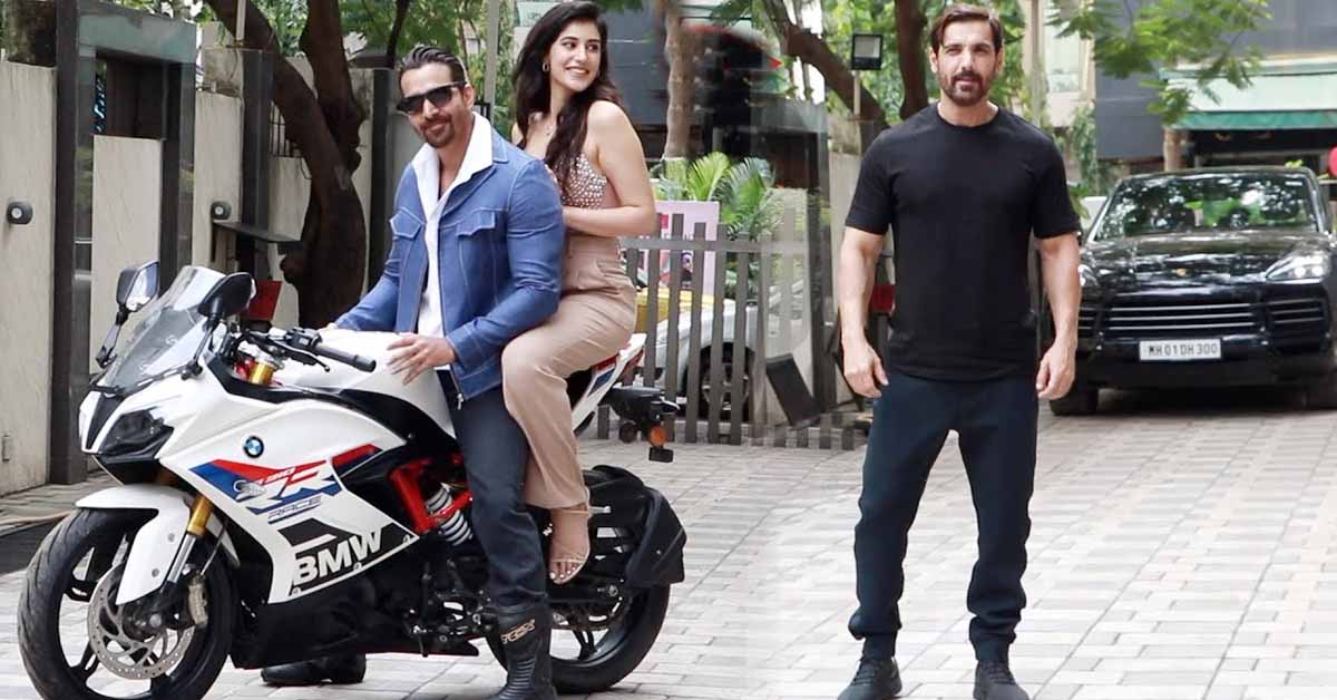 John Abrahan, Harshvardhan Rane and Sonia Rathee Spotted with Porsche Cayenne and BMW G310