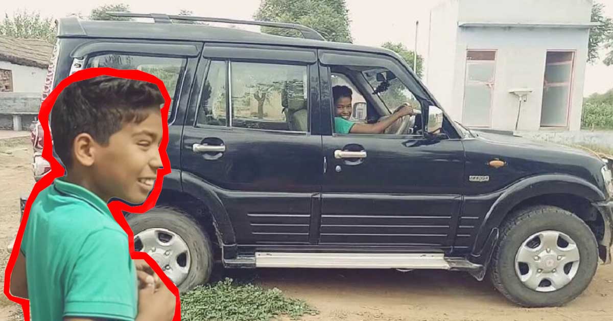 Kid Driving Mahindra Scorpio