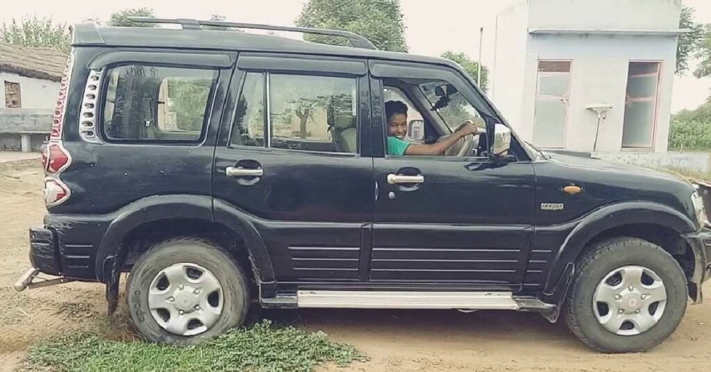 Kid Driving Mahindra Scorpio