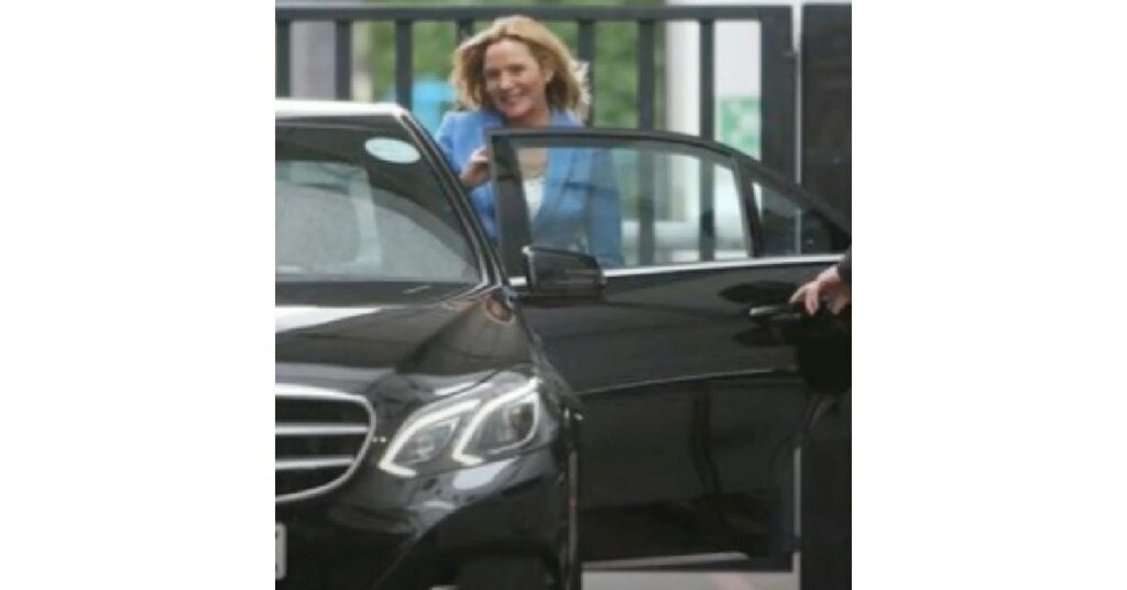 Kim Cattrall with her Mercedes E-Class