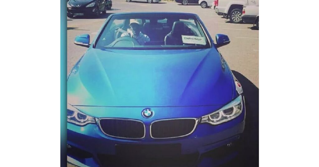 Kwesta in his BMW 4 Series Convertible