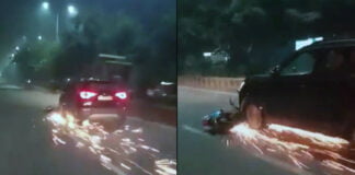 Mahindra XUV300 Driver Drags A Bike On A Highway For 1 km
